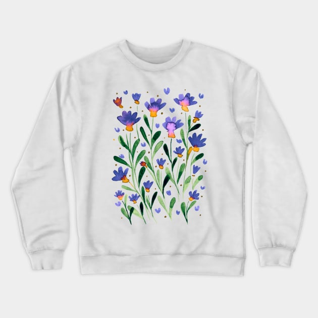 Forget me not flowers - violet Crewneck Sweatshirt by wackapacka